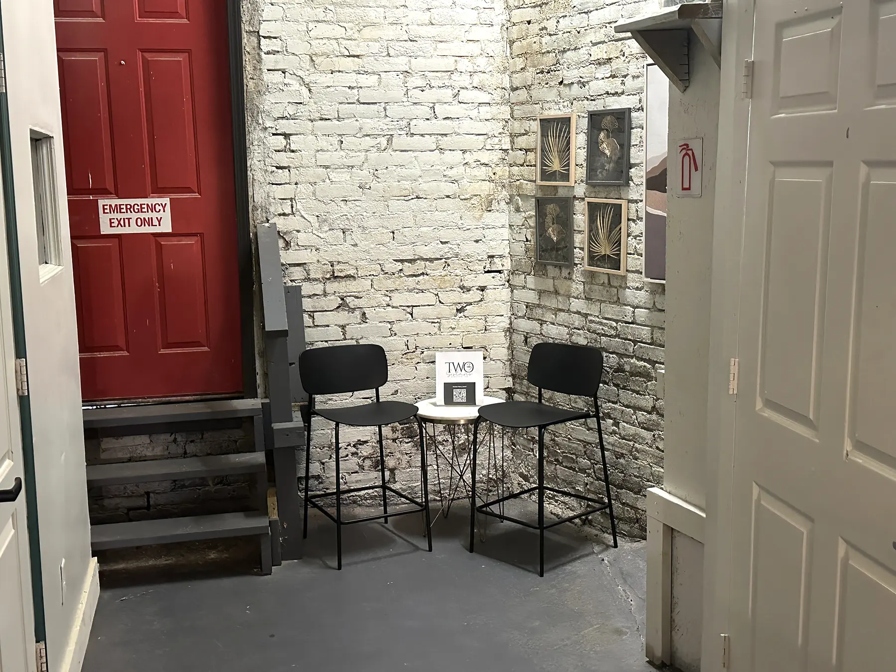 A welcoming seating area inside Two Sistas Coffee Co.